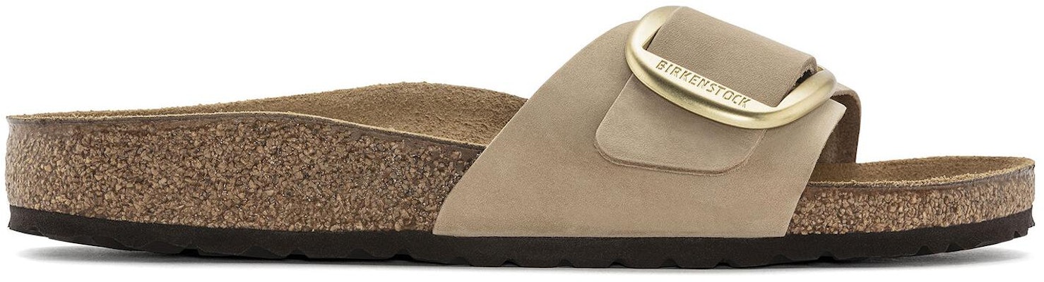 Birkenstock Madrid Big Buckle Nubuck Leather 1024009 Narrow Fit Sandcastle Sandals