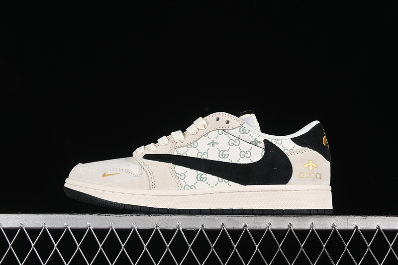 Nike Air Jordan 1 Low Gucci Travis Scott Fragment Design OG SP Grey White Black Sneakers
