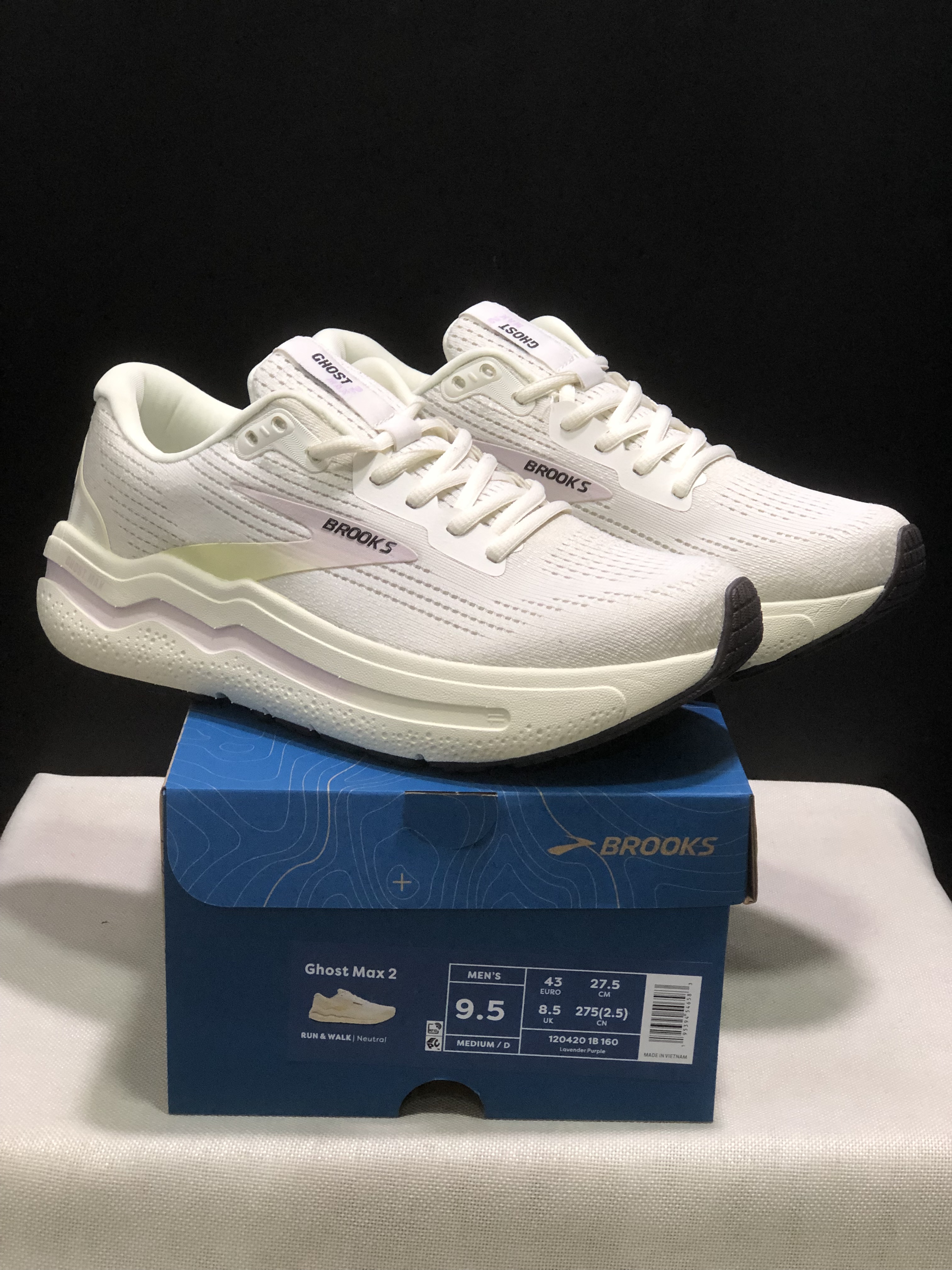 Brooks Ghost Max 2 Breathable Low-top Running Shoes Lavender Purple