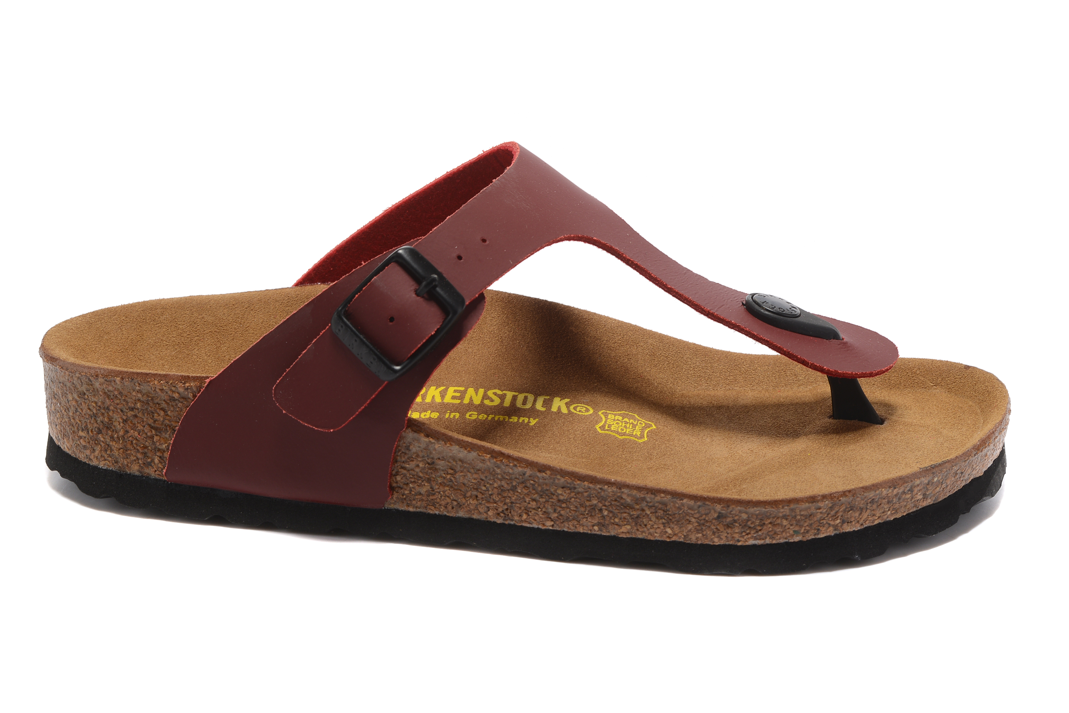 Birkenstock Gizeh Wine Red Flip Flops Leather Sandals