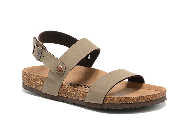 Birkenstock Light Brown Casual Scrub Leather Strappy Sandals