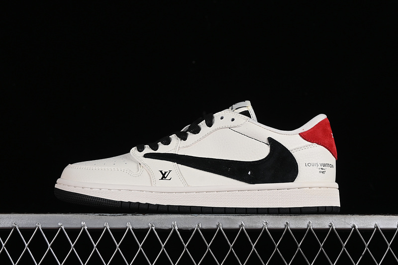 Nike Air Jordan 1 Low OG SP Travis Scott Fragment Design LV Black Sole White Sneakers
