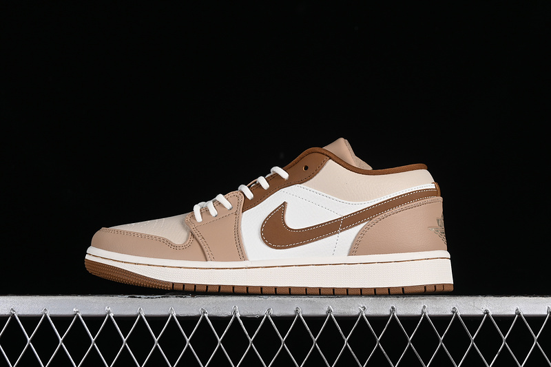 Nike Air Jordan 1 Low White Light Brown Sneakers
