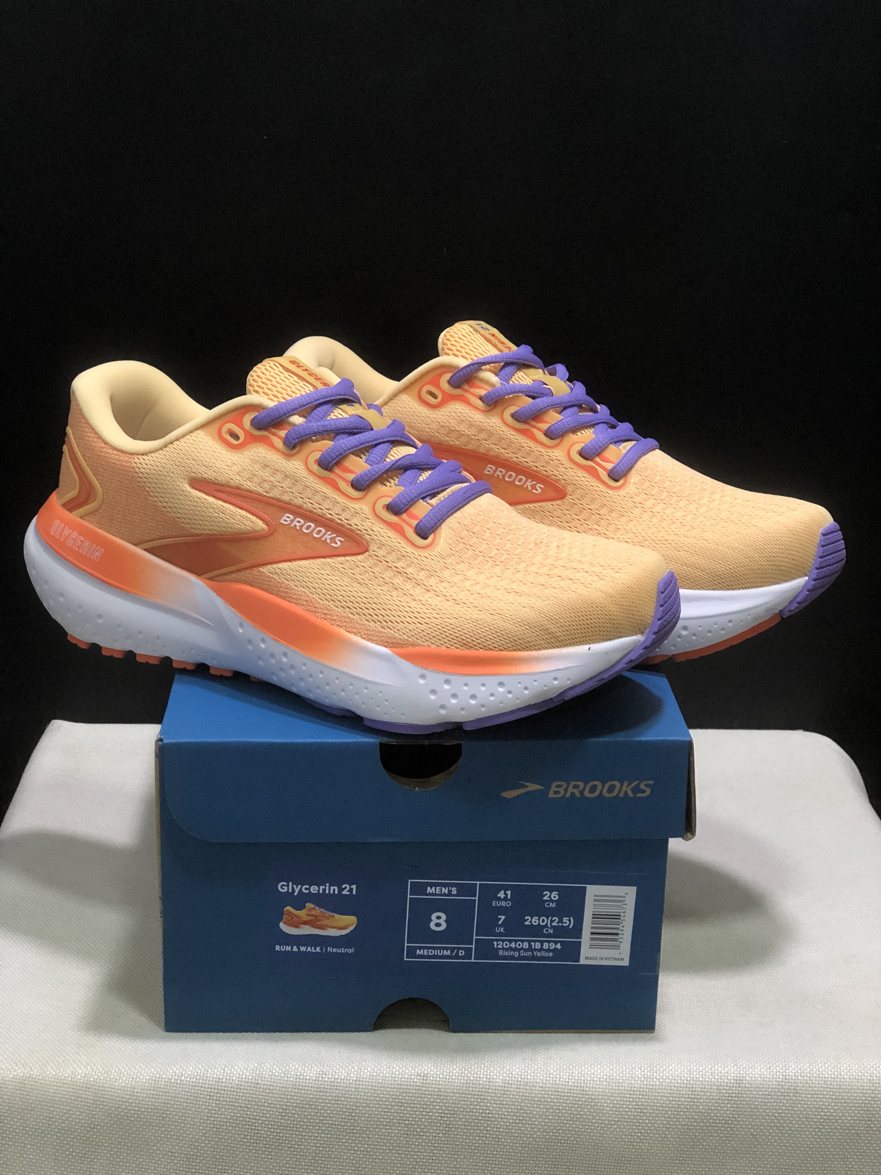 Brooks Glycerin 21 Low-top Casual Running Shoes Rising Sun Yellow
