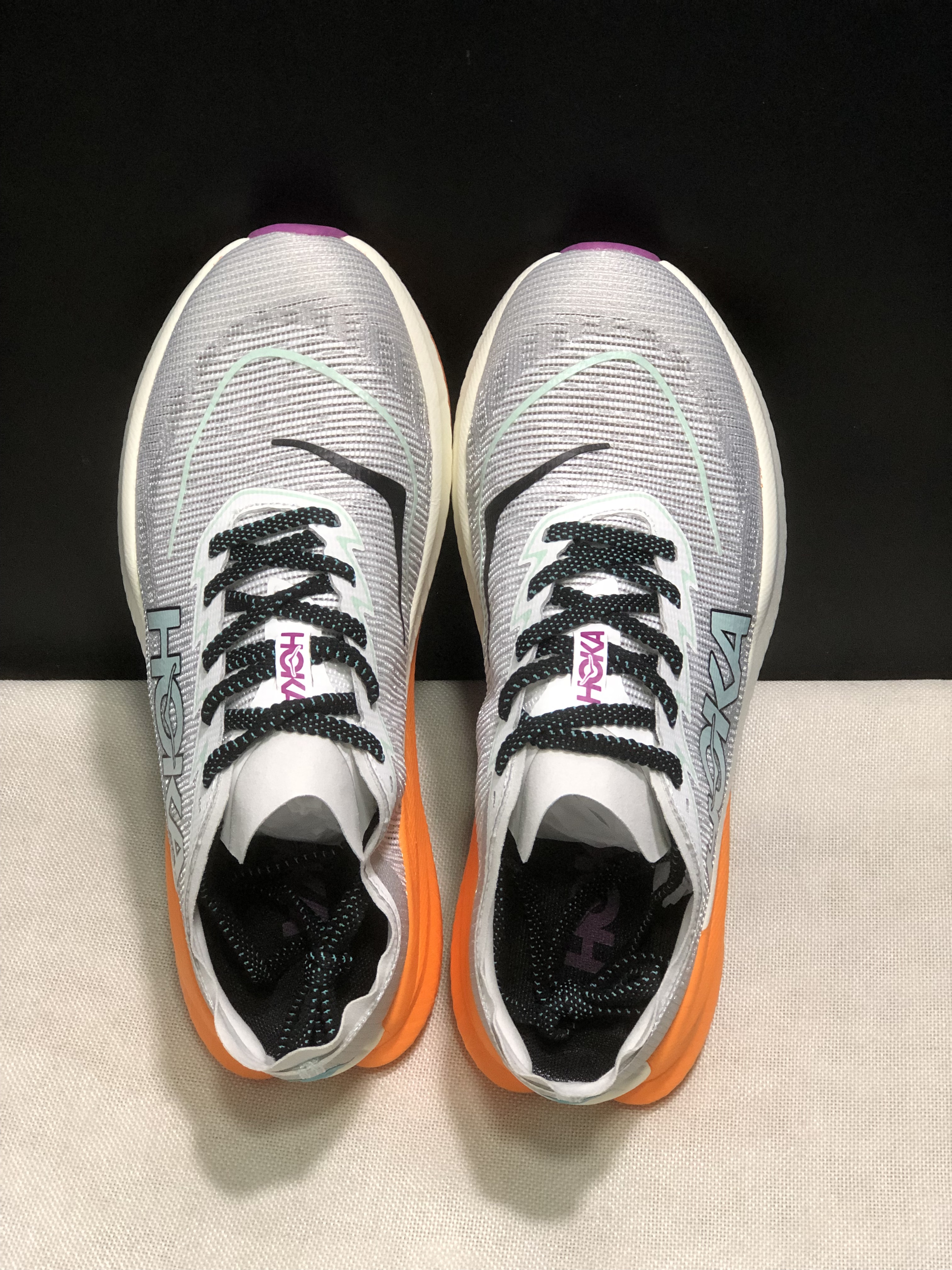 Hoka One One Mach X 2 Anti-slip Low-top Running Shoes Grey/Orange