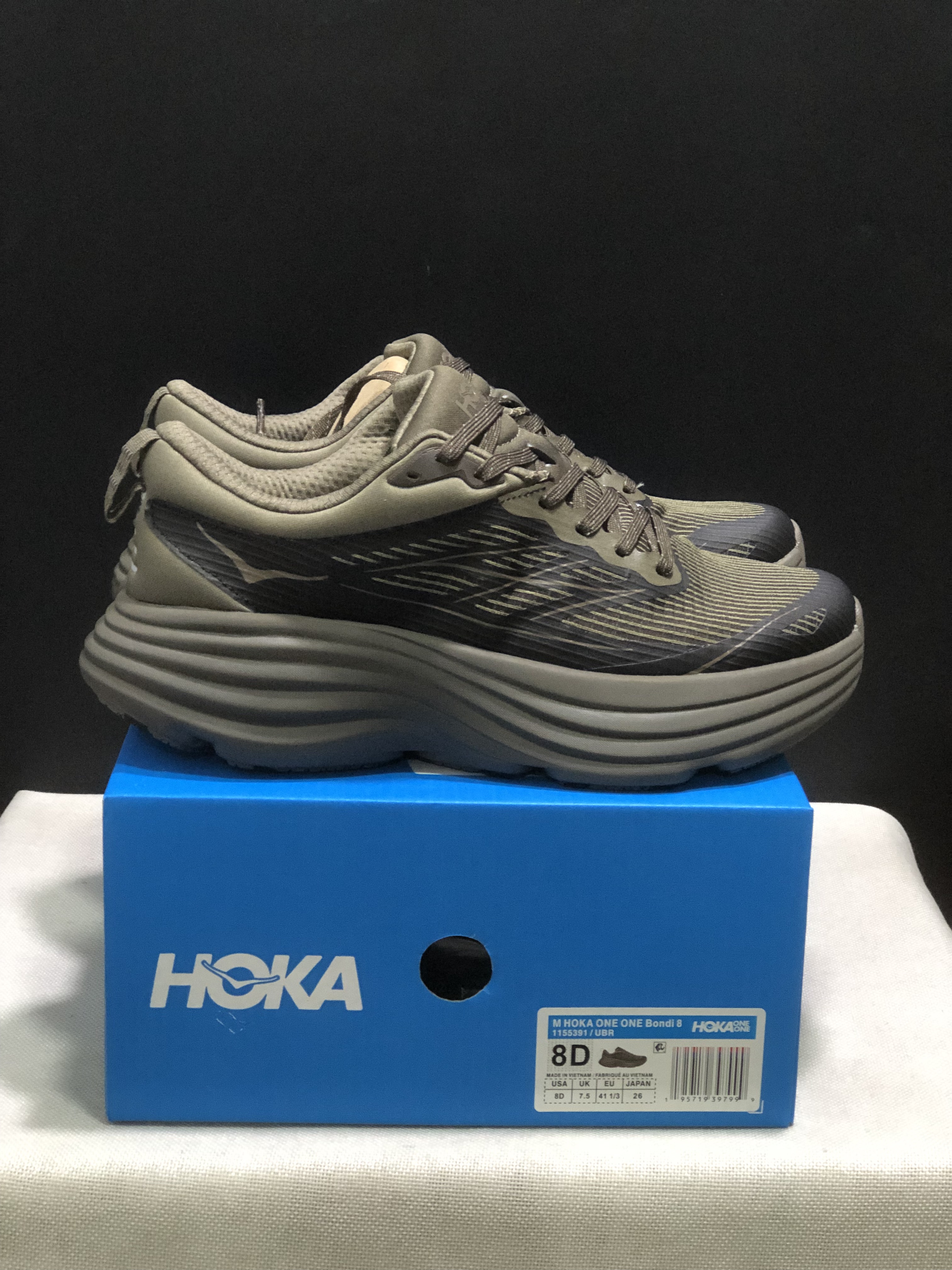 Hoka One One Bondi 8 Breathable Low-top Running Shoes Sneakers Brown