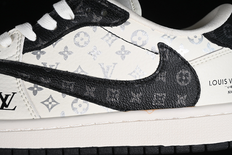Nike Air Jordan 1 Low Travis Scott Fragment Design LV Black White Sneakers