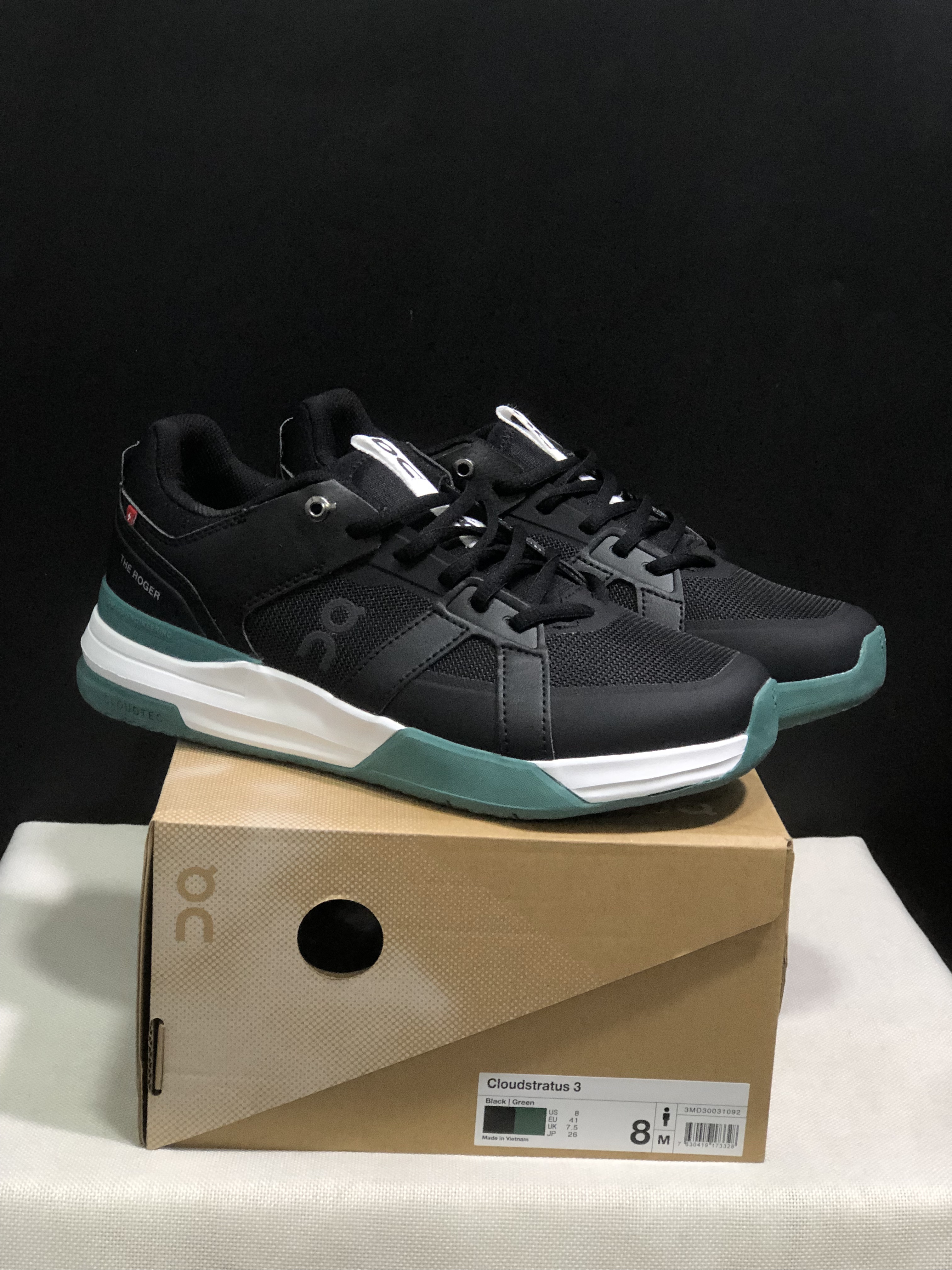 On Running The Roger Clubhouse Pro Anti-Slip Sports Shoes Black/Dark Green