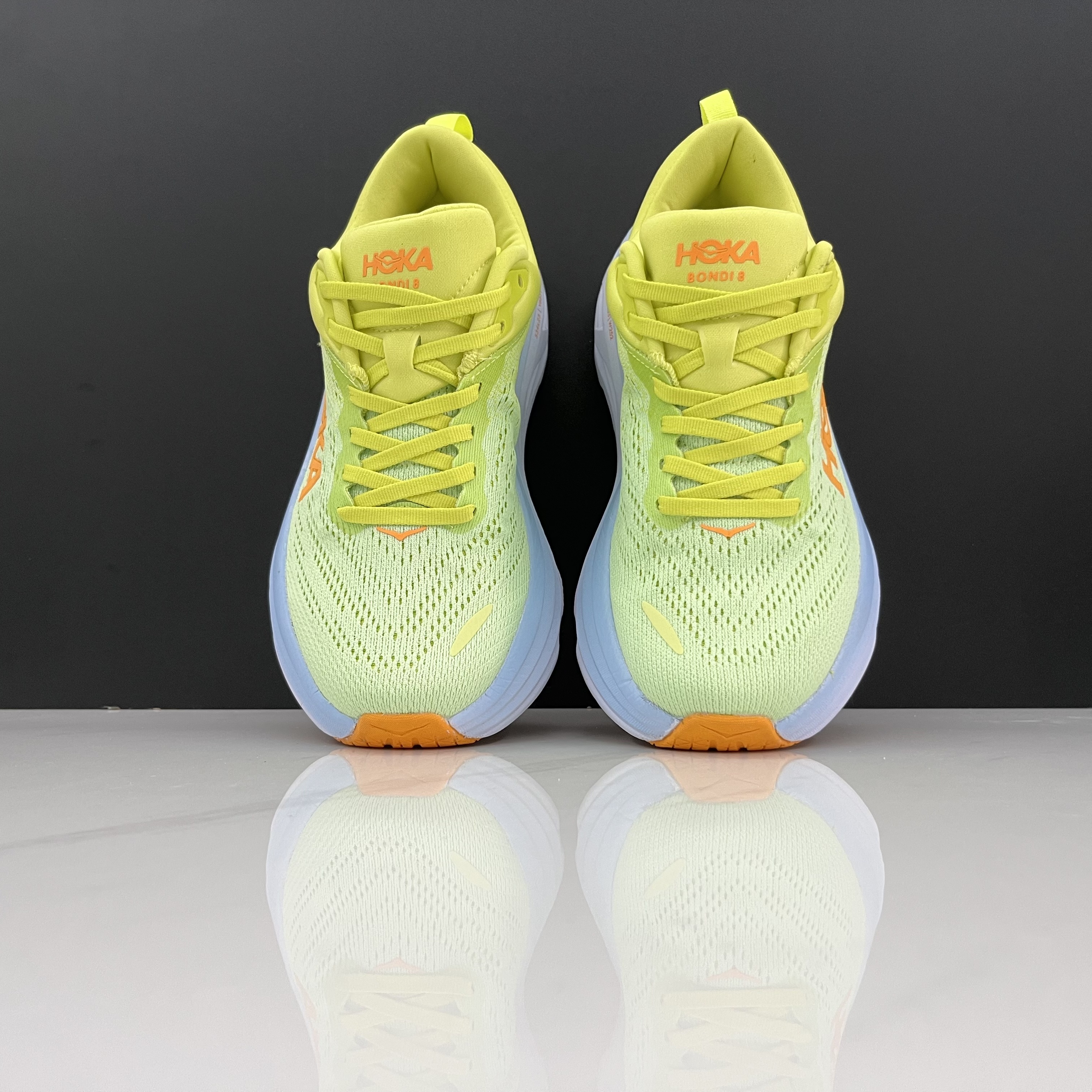 Hoka One One Bondi 8 Breathable Low-top Running Shoes Sneakers Gold