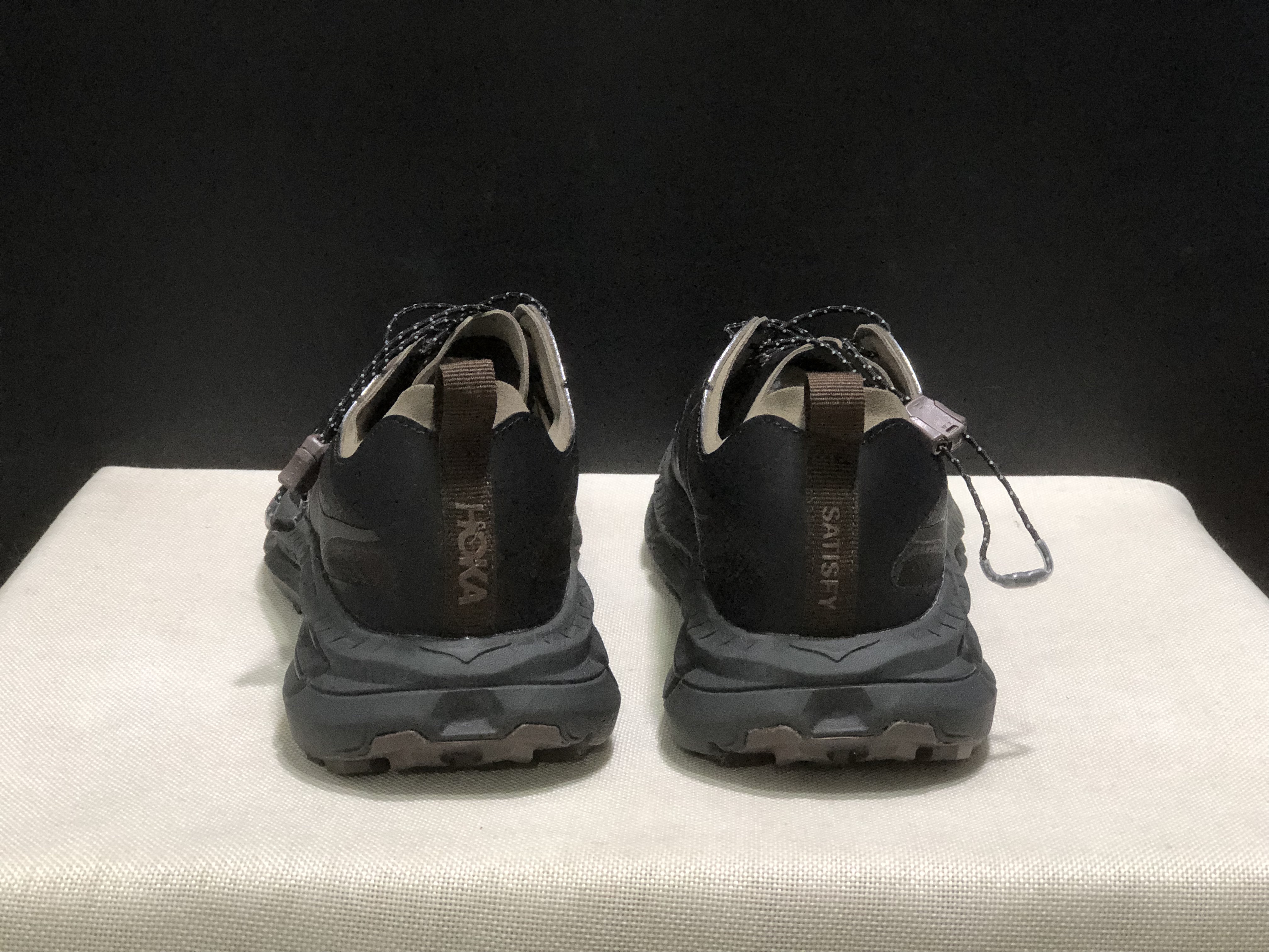 Hoka One One Satisfy x Mafate Speed 4 Breathable Fashion Running Shoes Sneakers Black