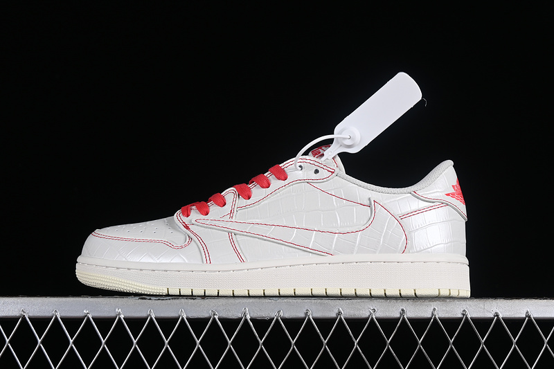 Travis Scott Nike Air Jordan 1 Low OG White Red Sneakers