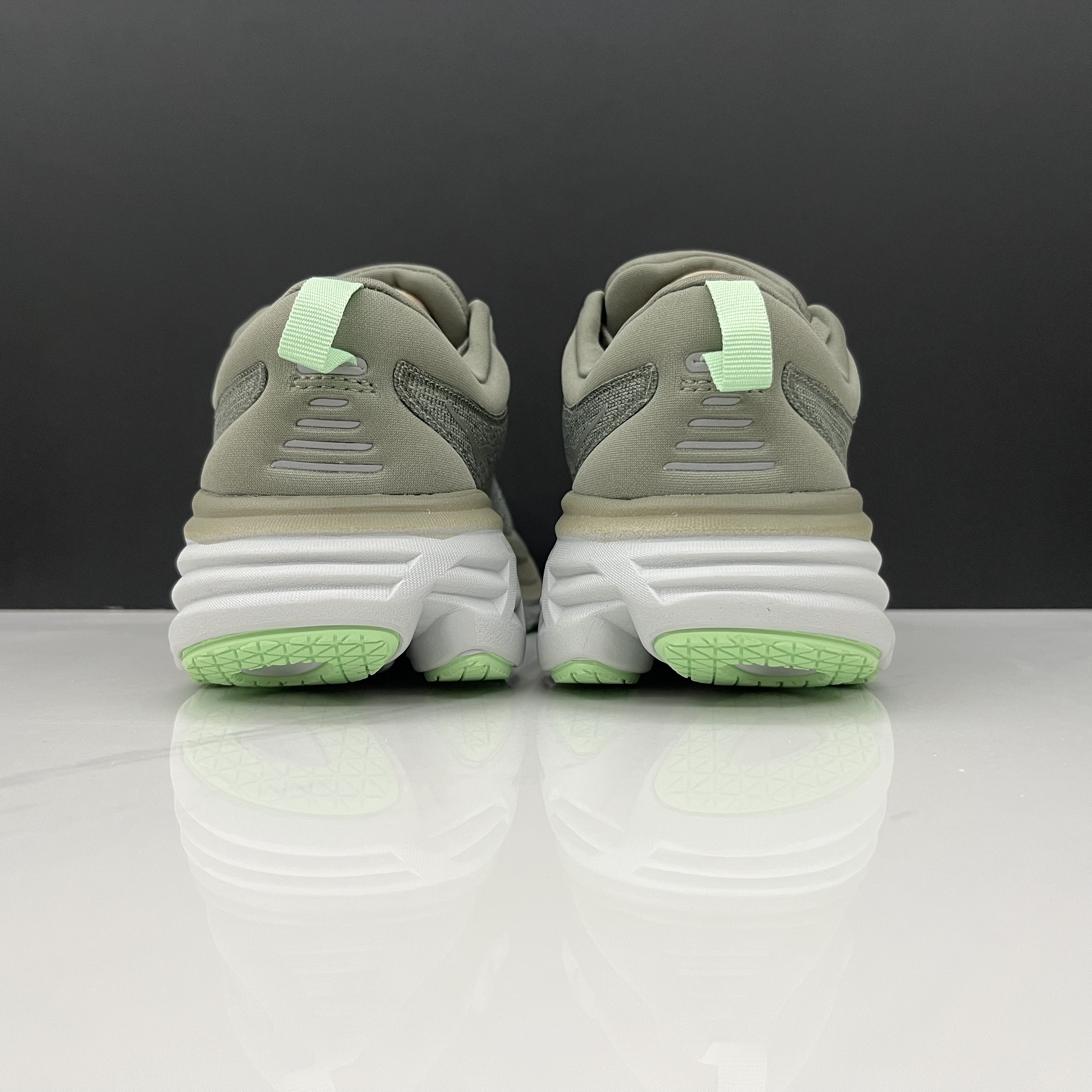 Hoka One One Bondi 8 Breathable Low-top Running Shoes Sneakers Grayish Green