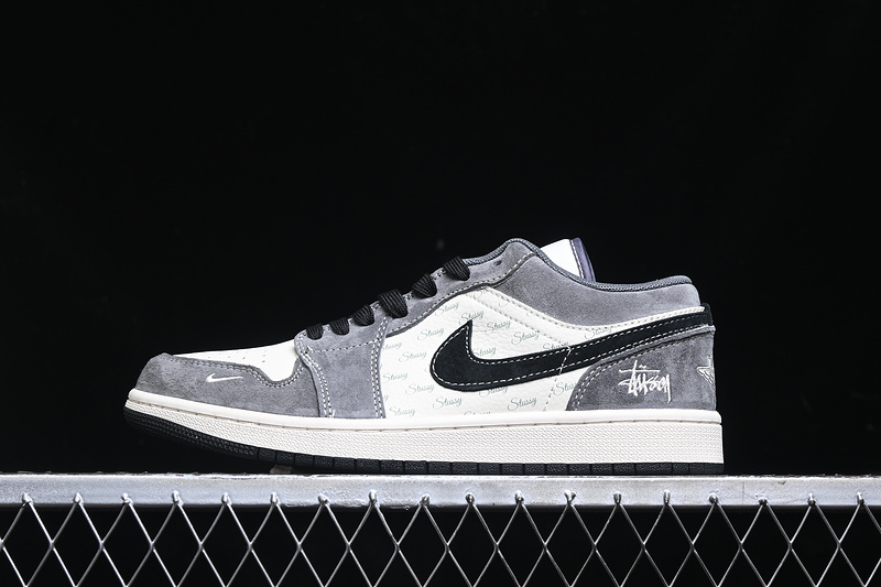 Nike Air Jordan 1 Low Black White Wolf Grey Sneakers