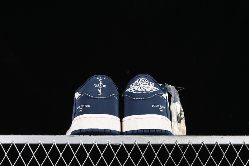 Nike Air Jordan 1 Low OG SP Travis Scott Fragment Design LV White Navy Sneakers