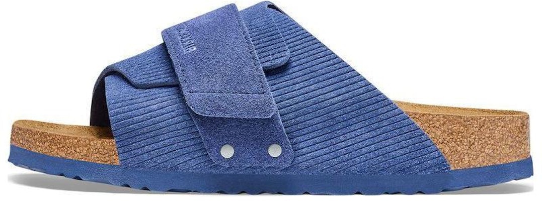 Birkenstock Kyoto Corduroy Indigo Suede Embossed Narrow Fit 1025704 Fashion Slippers