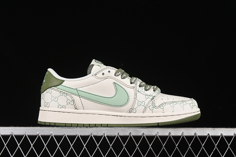 Nike Air Jordan 1 Low OG SP Off-White Travis Scott Fragment Design White Green Sole Sneakers