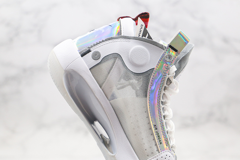 Nike Air Jordan 34 XXXIV Flight GS Unite White Metallic Sneakers