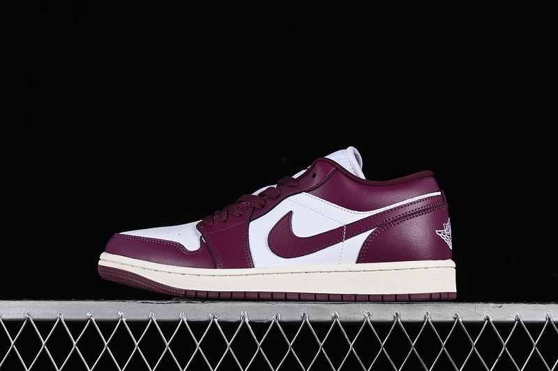 Nike Air Jordan 1 Low White Rose Red Sneakers