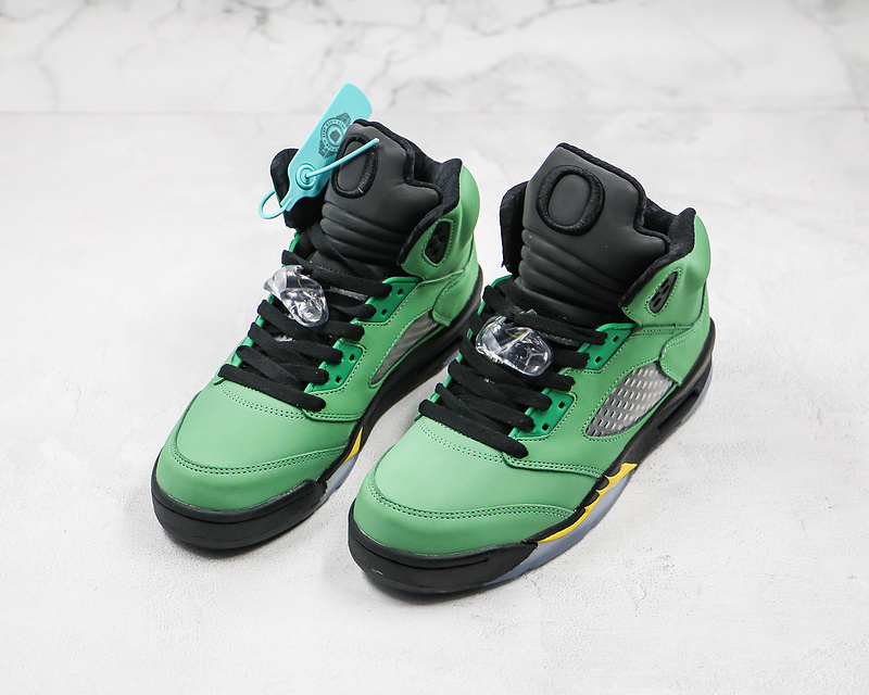 Nike Air Jordan 5 Oregon Ducks PE Player Green Sneakers