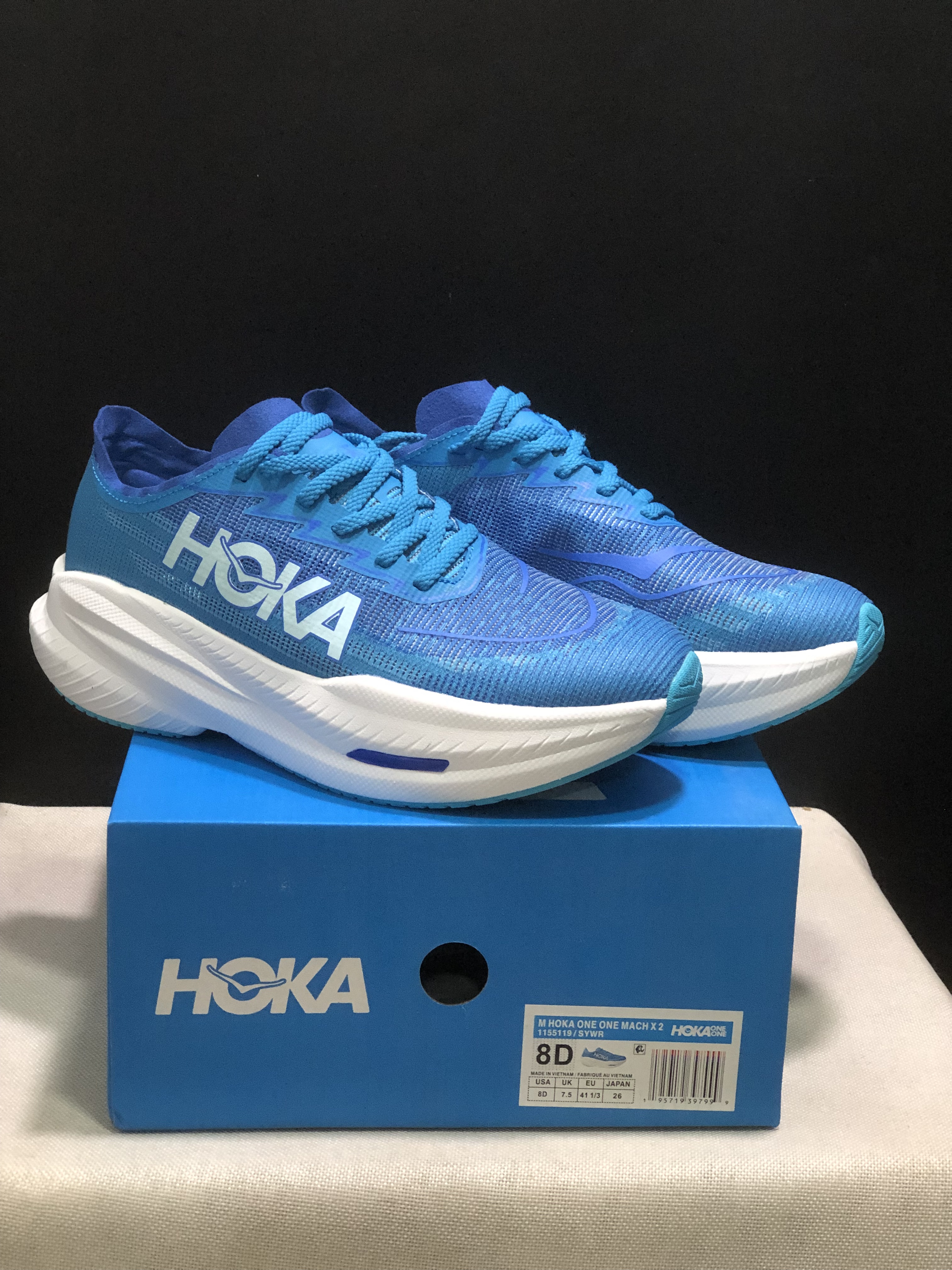 Hoka One One Mach X 2 Anti-slip Low-top Running Shoes Blue