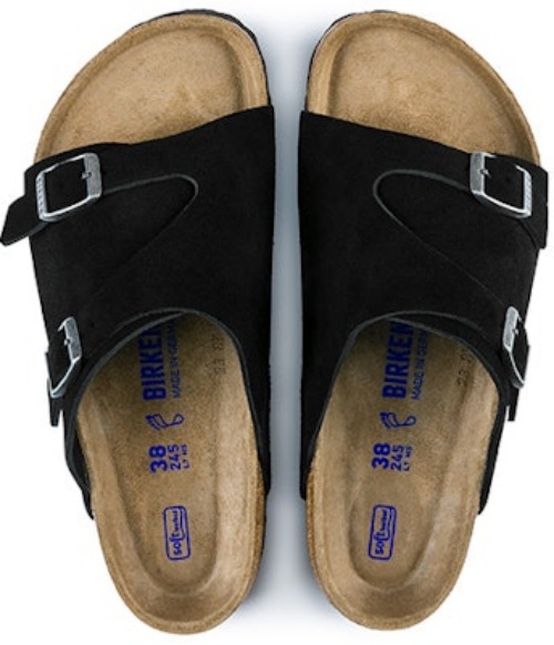 Birkenstock Zrich Soft Footbed Suede Leather 1009528 Black Sandals