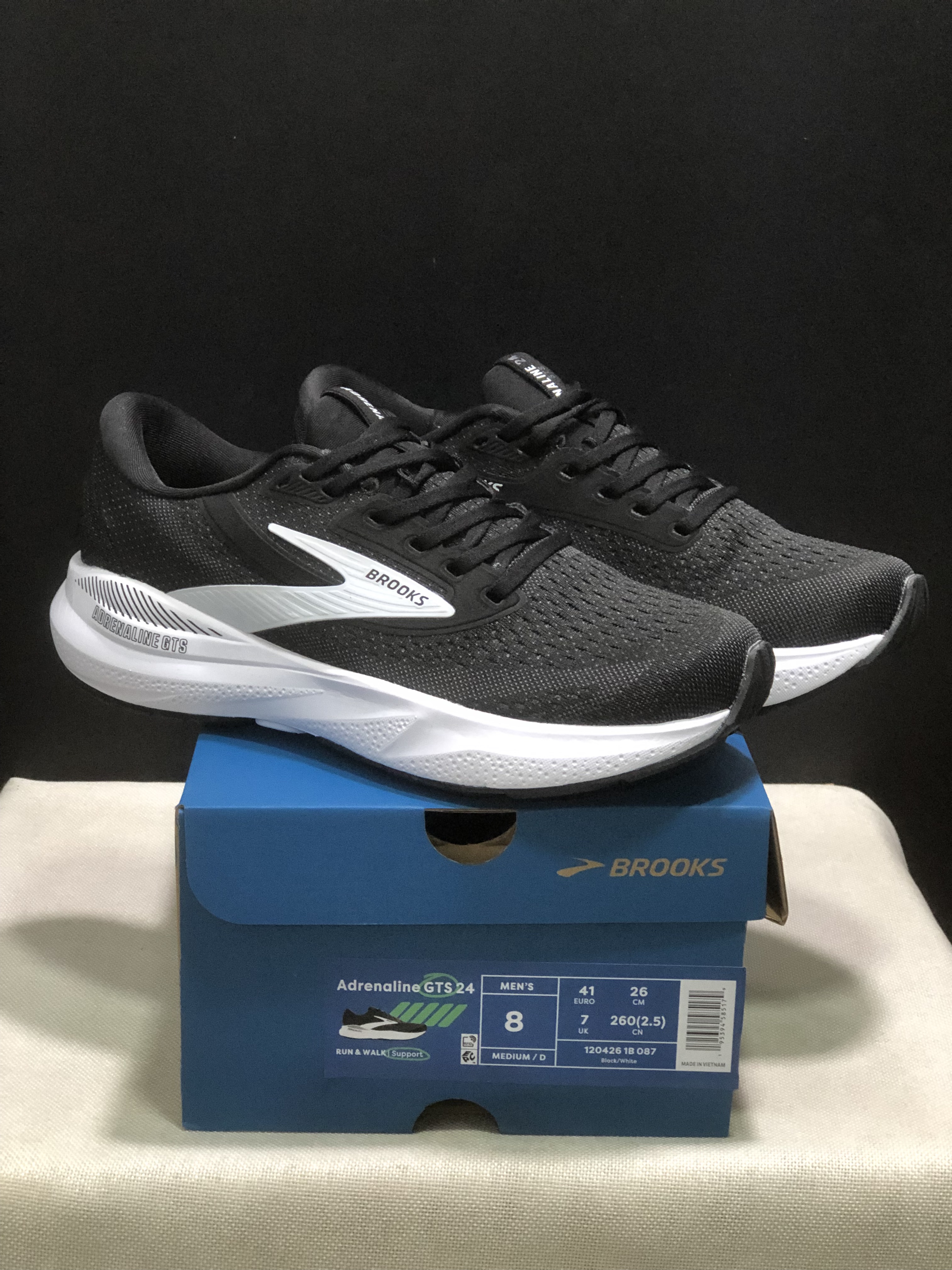 Brooks Adrenaline GTS 24 Casual Running Shoes Black/White