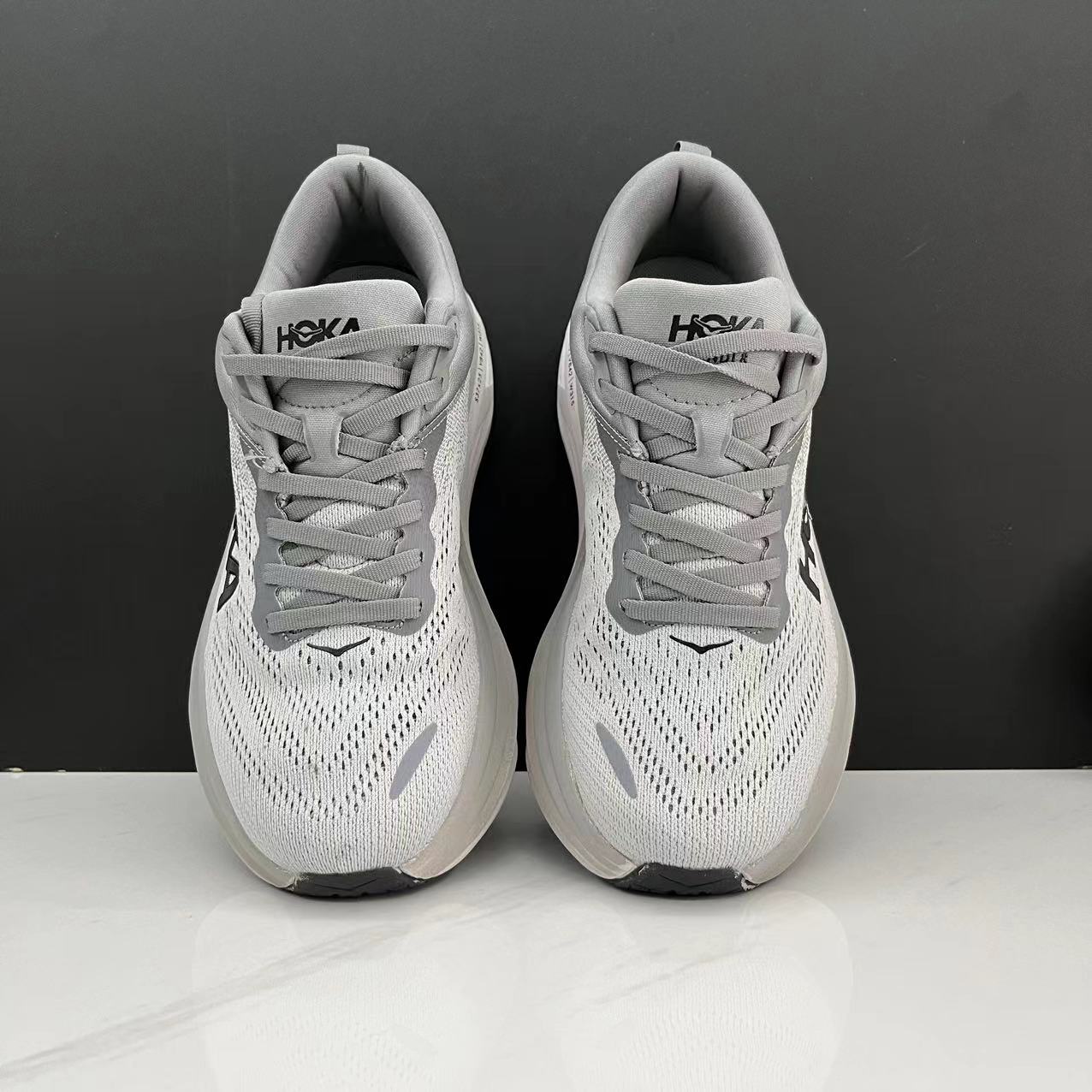 Hoka One One Bondi 8 Breathable Low-top Running Shoes Sneakers Gray