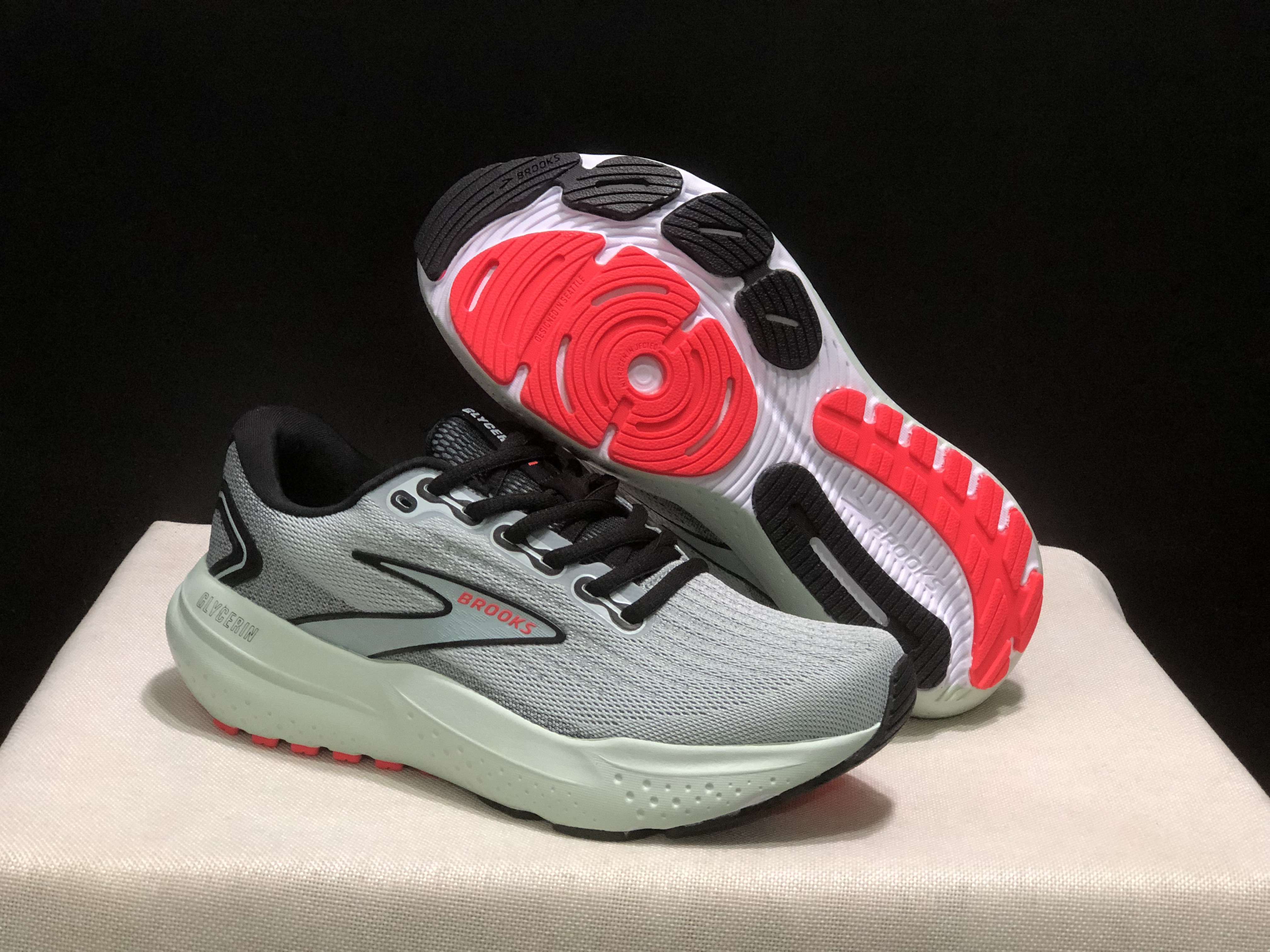 Brooks Glycerin 21 Low-top Casual Running Shoes Blue/Black/Red