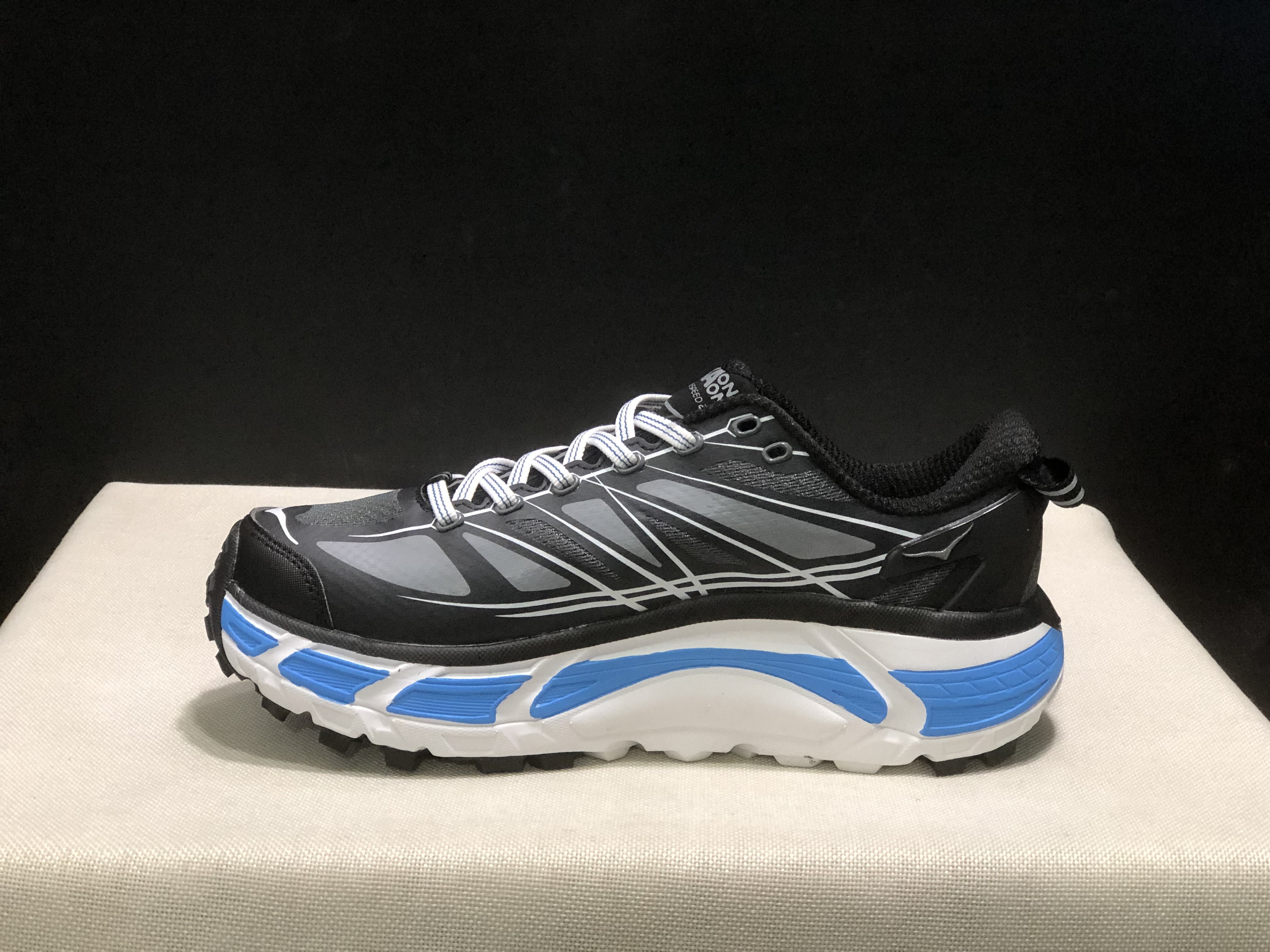 Hoka One One Mafate Speed 2 Mountain Anti-slip Running Shoes Sneakers Black/Blue