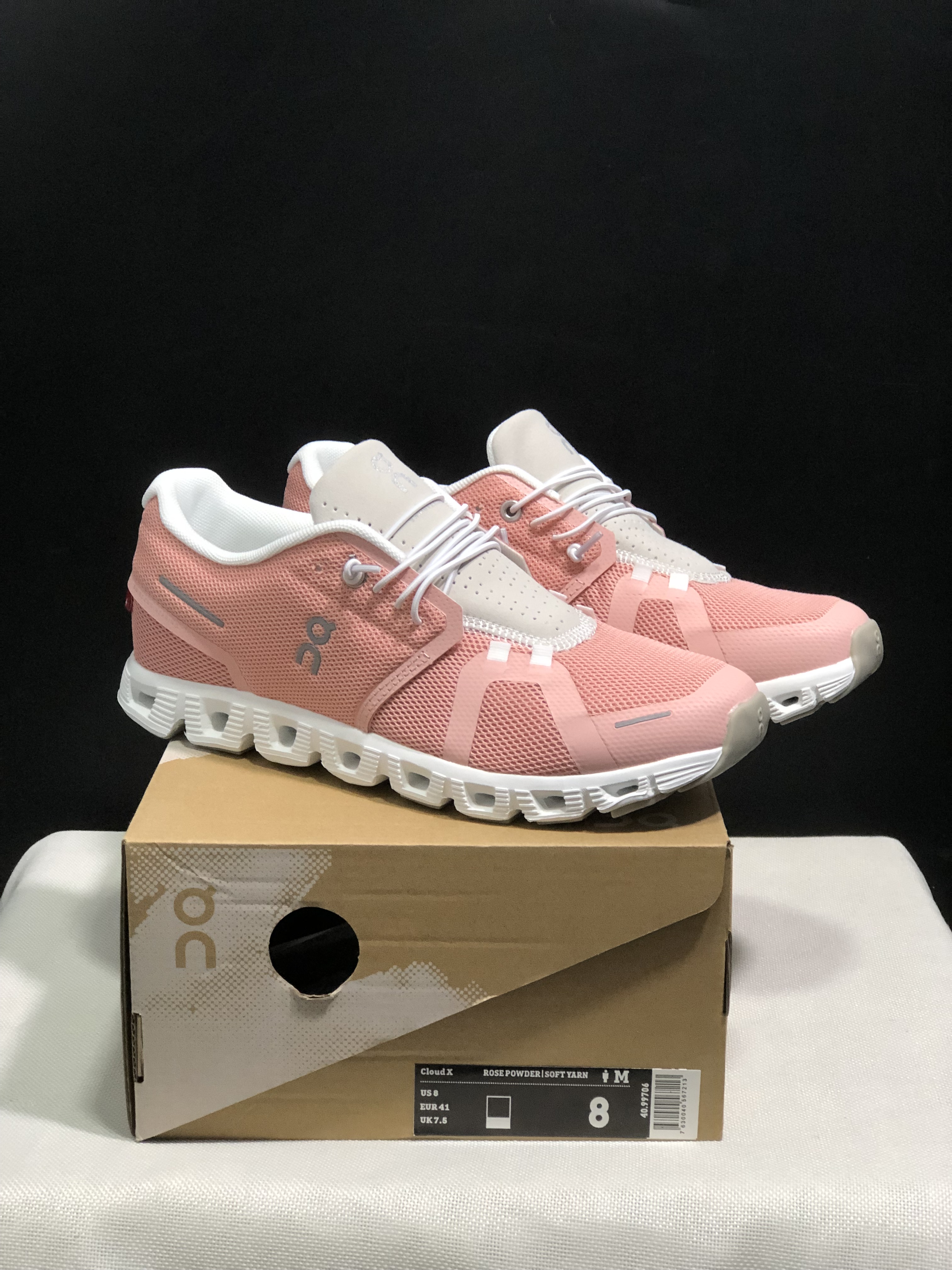 On Running Cloud 5 Lightweight Running Shoes Rose Powder/Soft Yarn