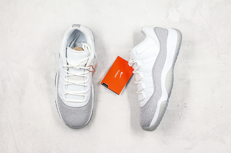 Nike Air Jordan 11 Retro Low White Metallic Silver Sneakers