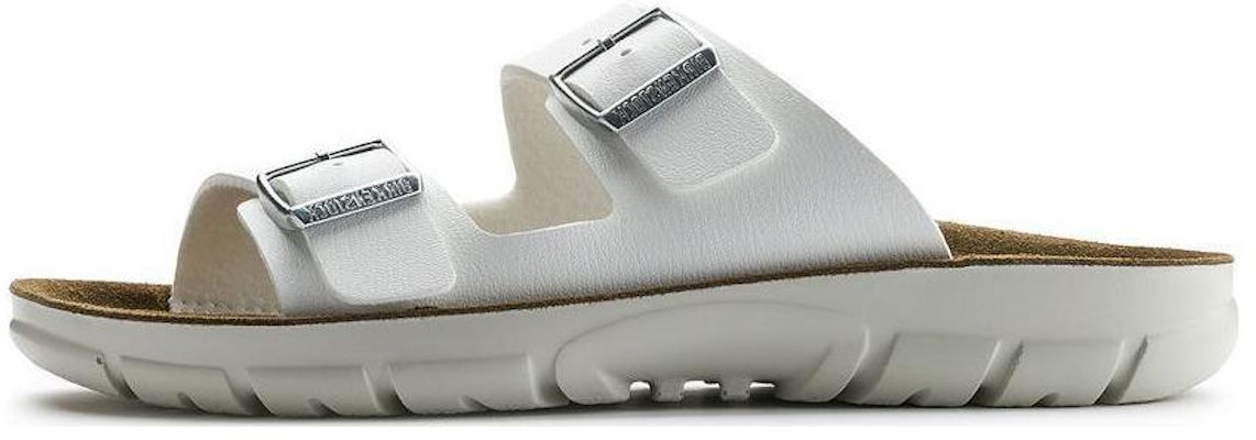 Birkenstock Arizona 0520781 White Synthetic Leather Slide Sandals