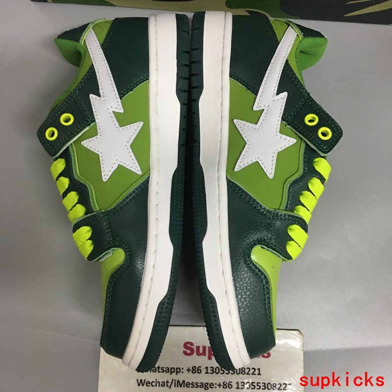 A Bathing Ape Bape SK8 Sta Green White 1J30291024