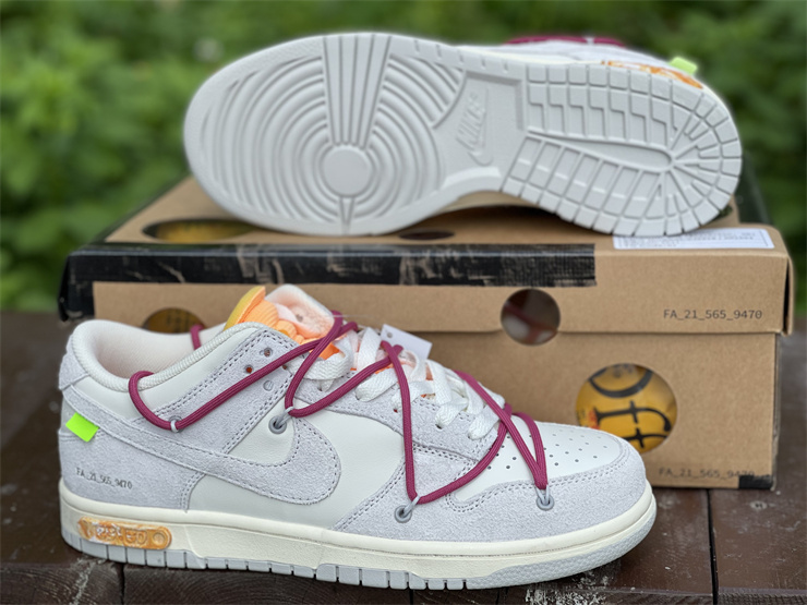 Nike Off-White Dunk Low  Lot 35 of 50 Gray White Sneakers