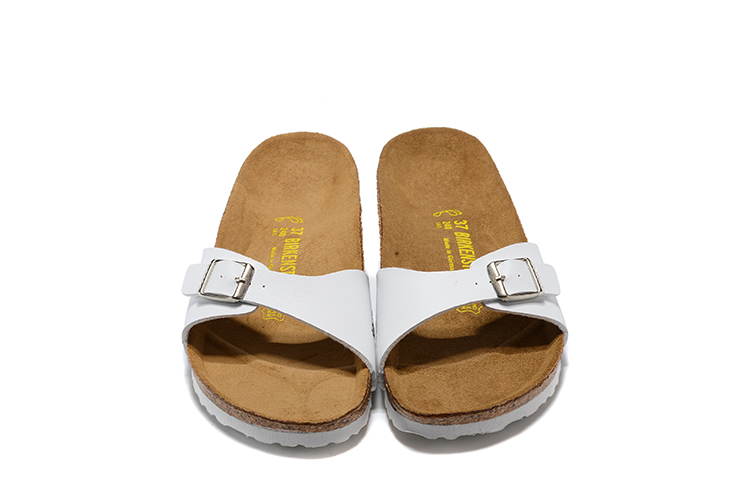 Birkenstock Madrid White Single-Snap Comfort Leather Sandals