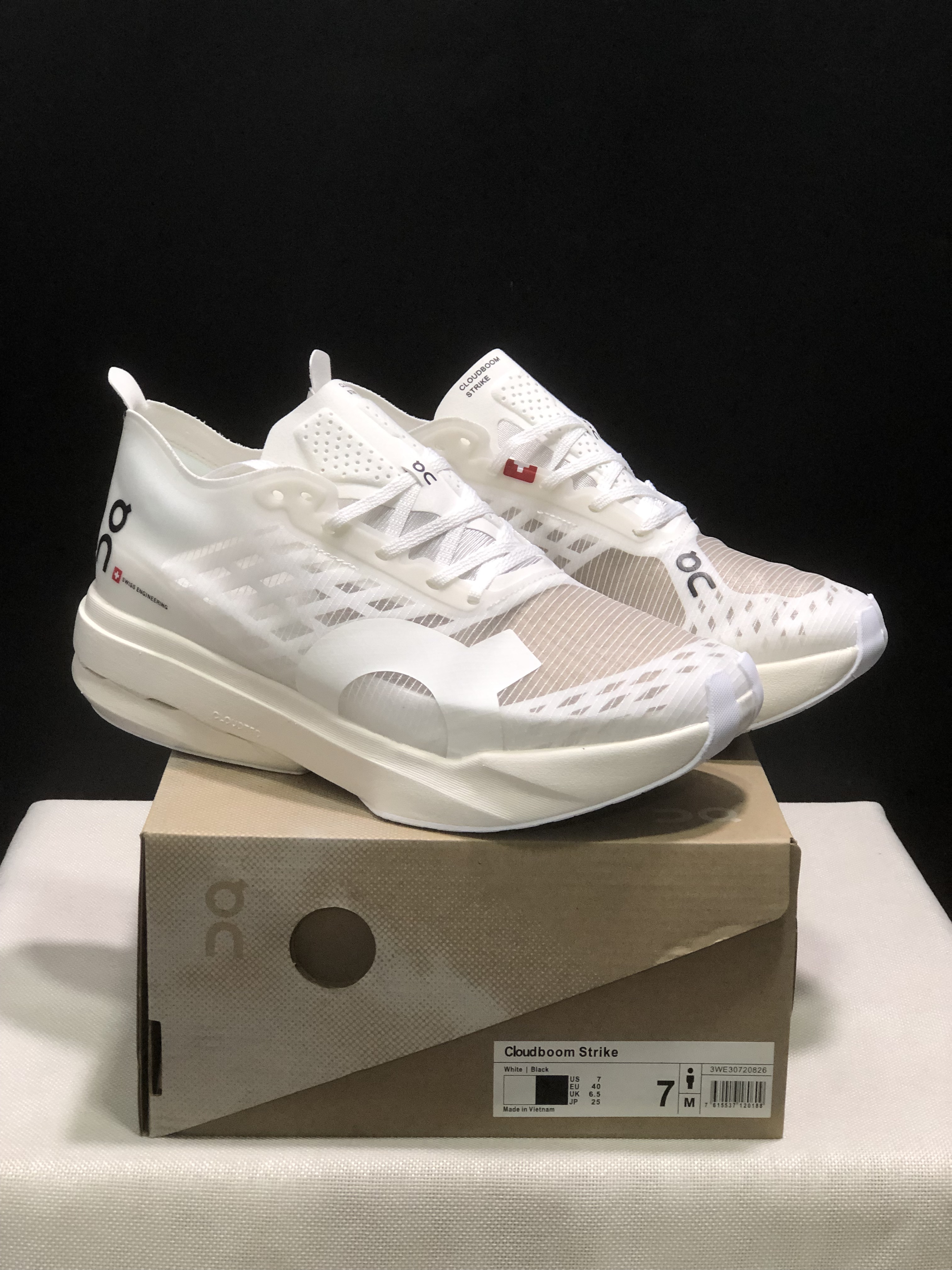 On Running Cloudboom Strike Professional Marathon Running Shoes White