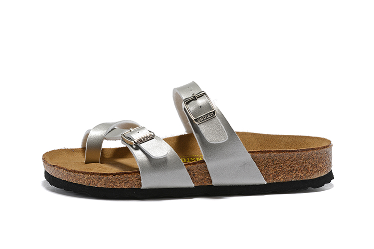 Birkenstock Mayari Silver Toe Loop Leather Sandals