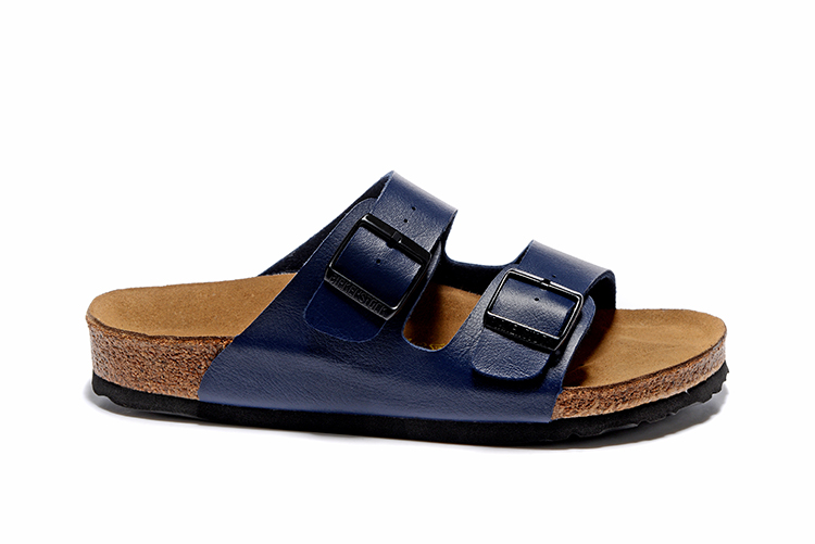 Birkenstock Arizona Navy Two Buckle Matte Leather Sandals