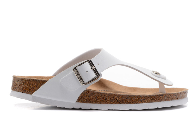 Birkenstock White Matte Leather Casual Flip Flops
