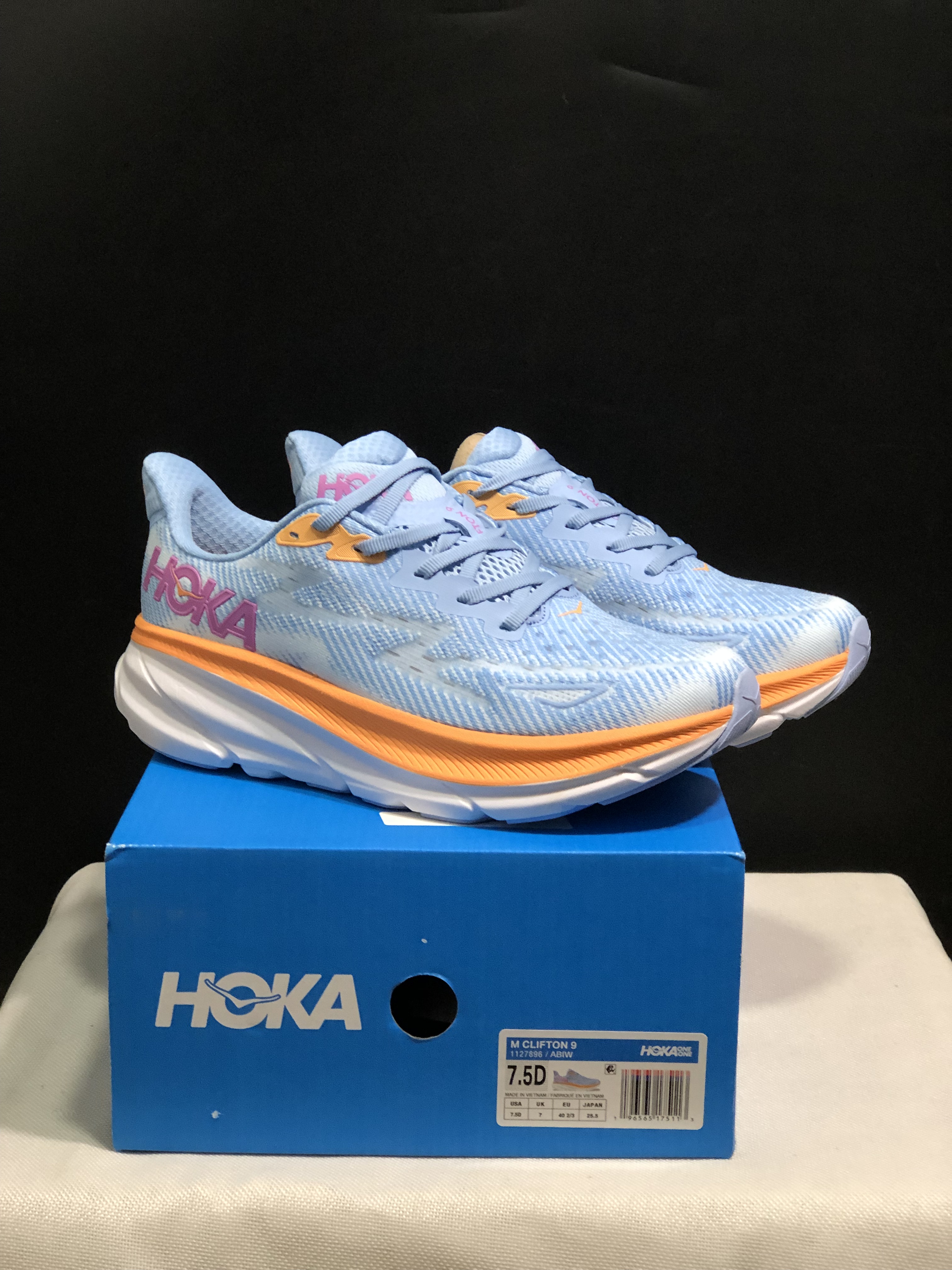 Hoka One One Clifton 9 Light Blue Running Shoes Athletic Shoes Sneakers