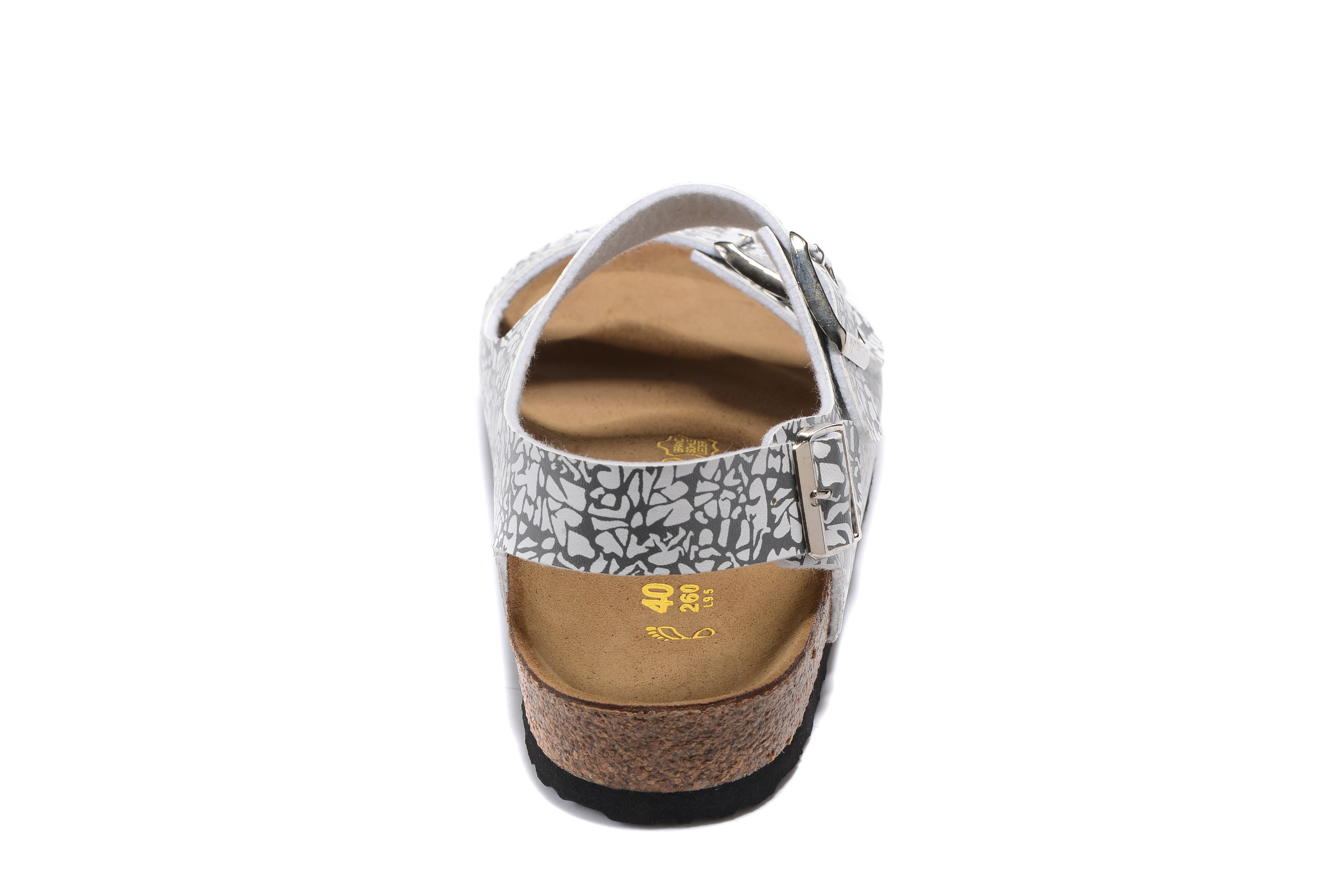 Birkenstock Black/White Texture Double Buckle Strap Sandal