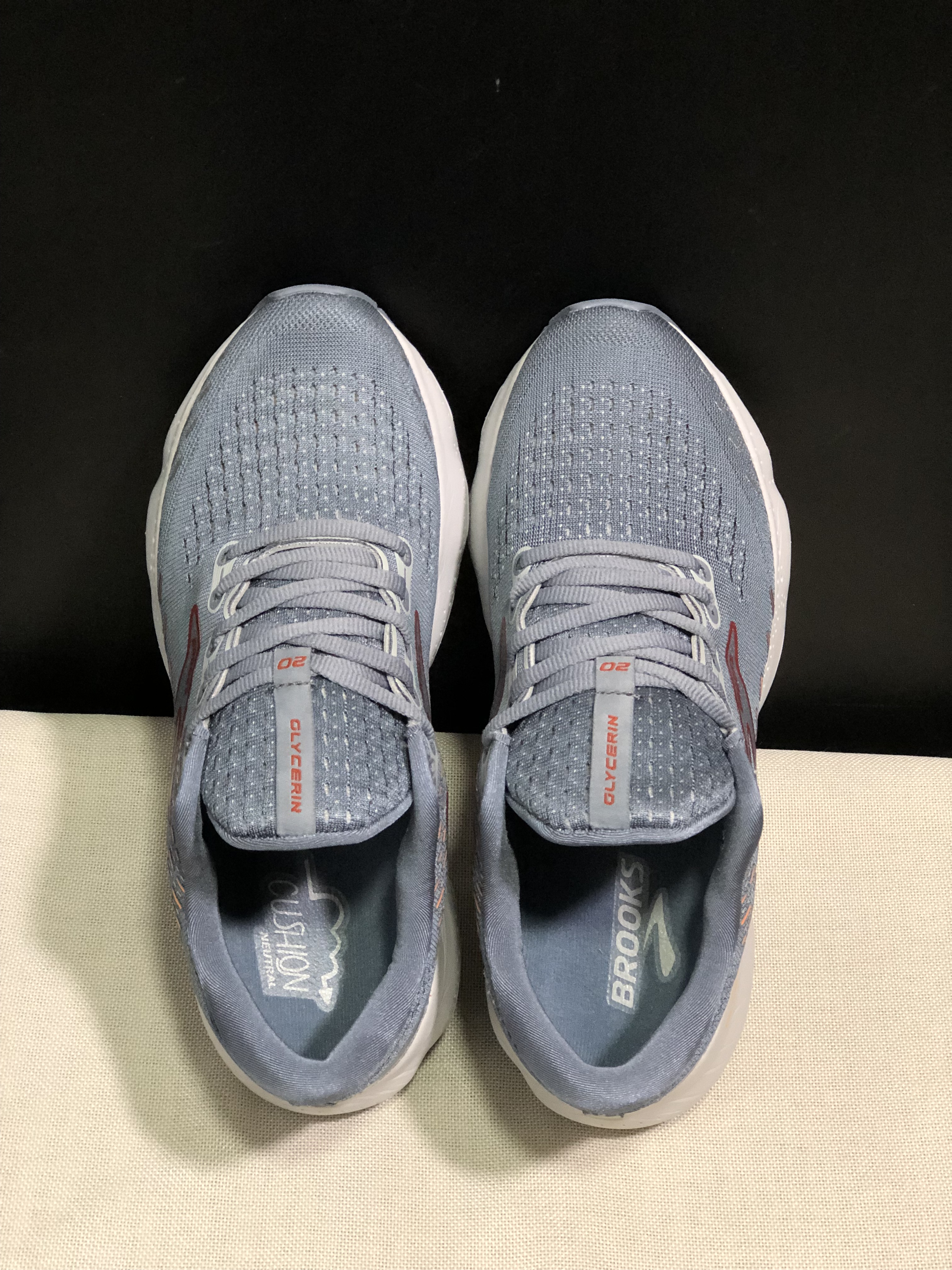 Brooks Glycerin GTS 20 Shock-absorbing Wear-resistant Running Shoes Blue Grey