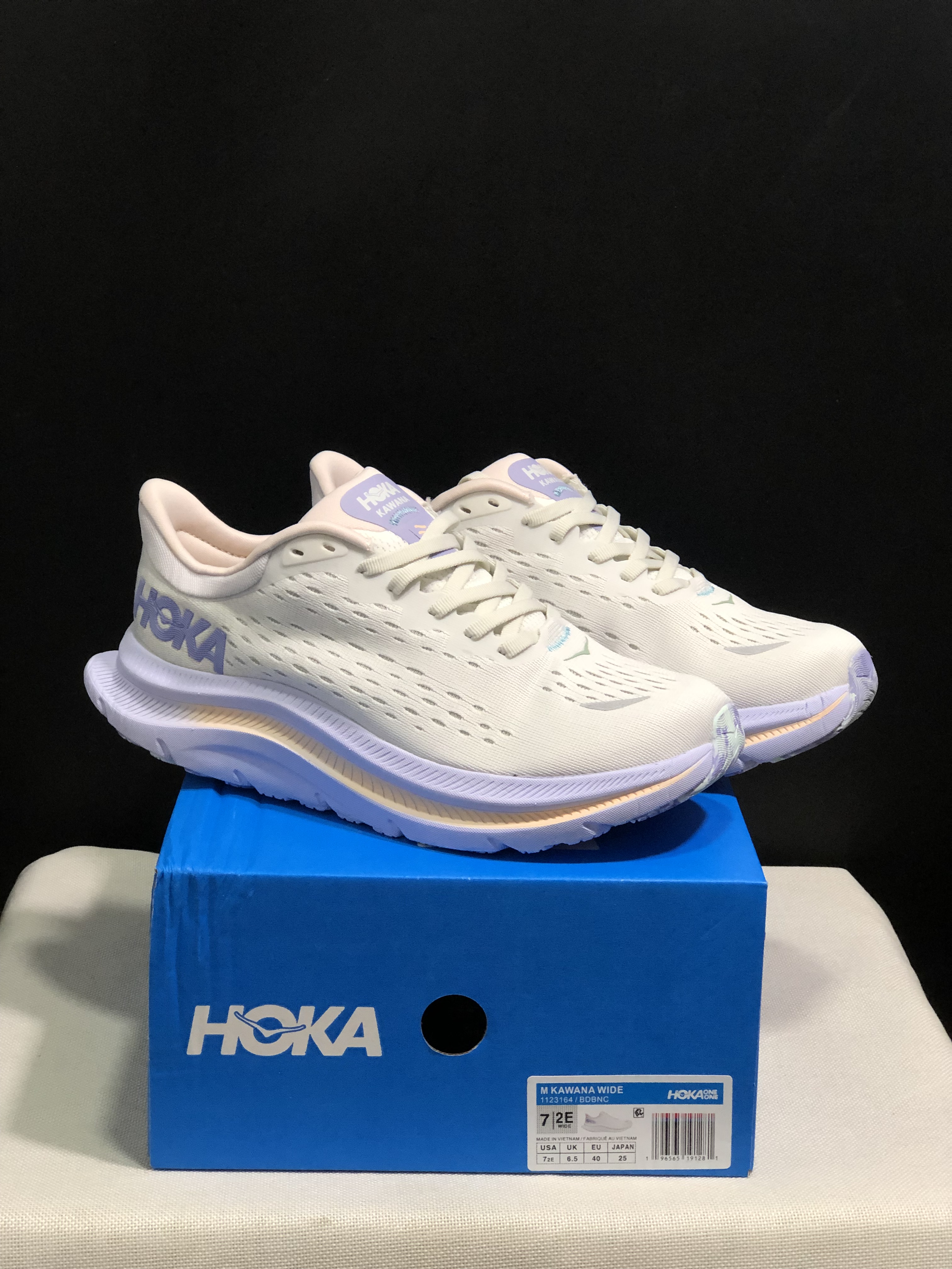 Hoka One One Kawana Cushioning Comfortable Gym Running Shoes Sneakers White/Purple