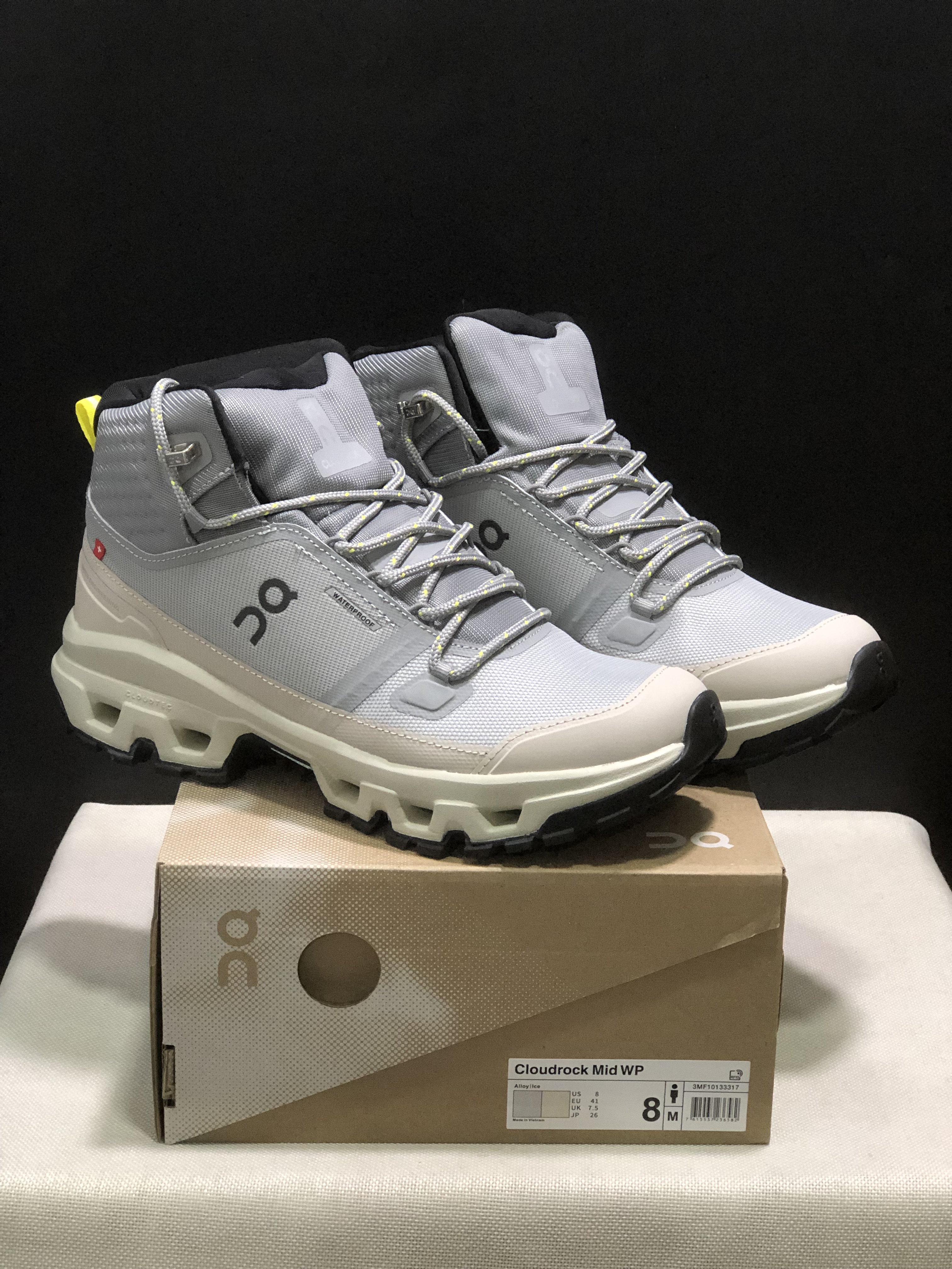 On Running Cloudrock Mid WP High-Top Hiking Shoes Alloy/Ice