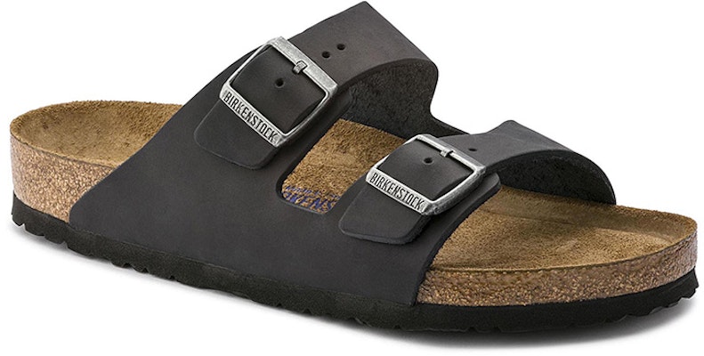 Birkenstock Arizona Oiled Nubuck Leather 752483 Narrow Fit Black Sandals