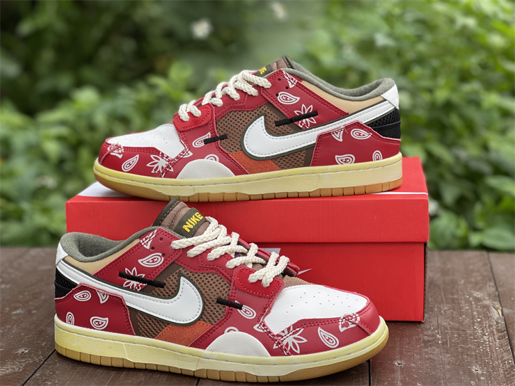 Nike Dunk Low Scrap Archeo Brown Red Sneakers