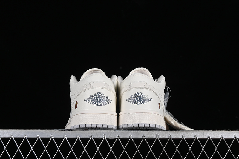 Nike Air Jordan 1 Low BAPE Grey White Sneakers
