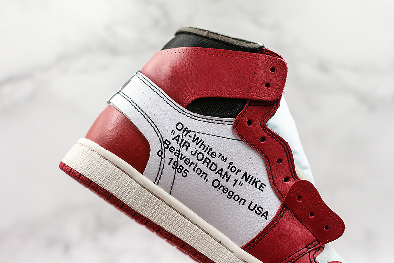 Nike Air Jordan Retro 1 Off-White Red White Sneakers