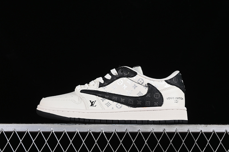 Nike Air Jordan 1 Low Travis Scott Fragment Design LV Black White Sneakers