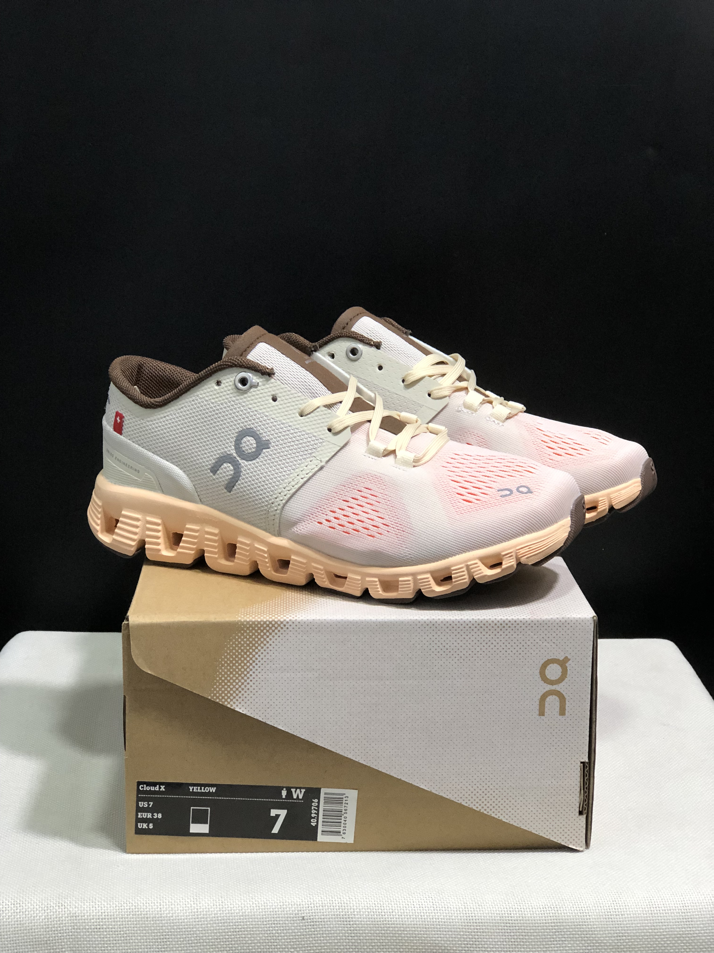 On Running Cloud X3 Shift Multi-Functional Running Shoes Ivory Grey/Light Orange